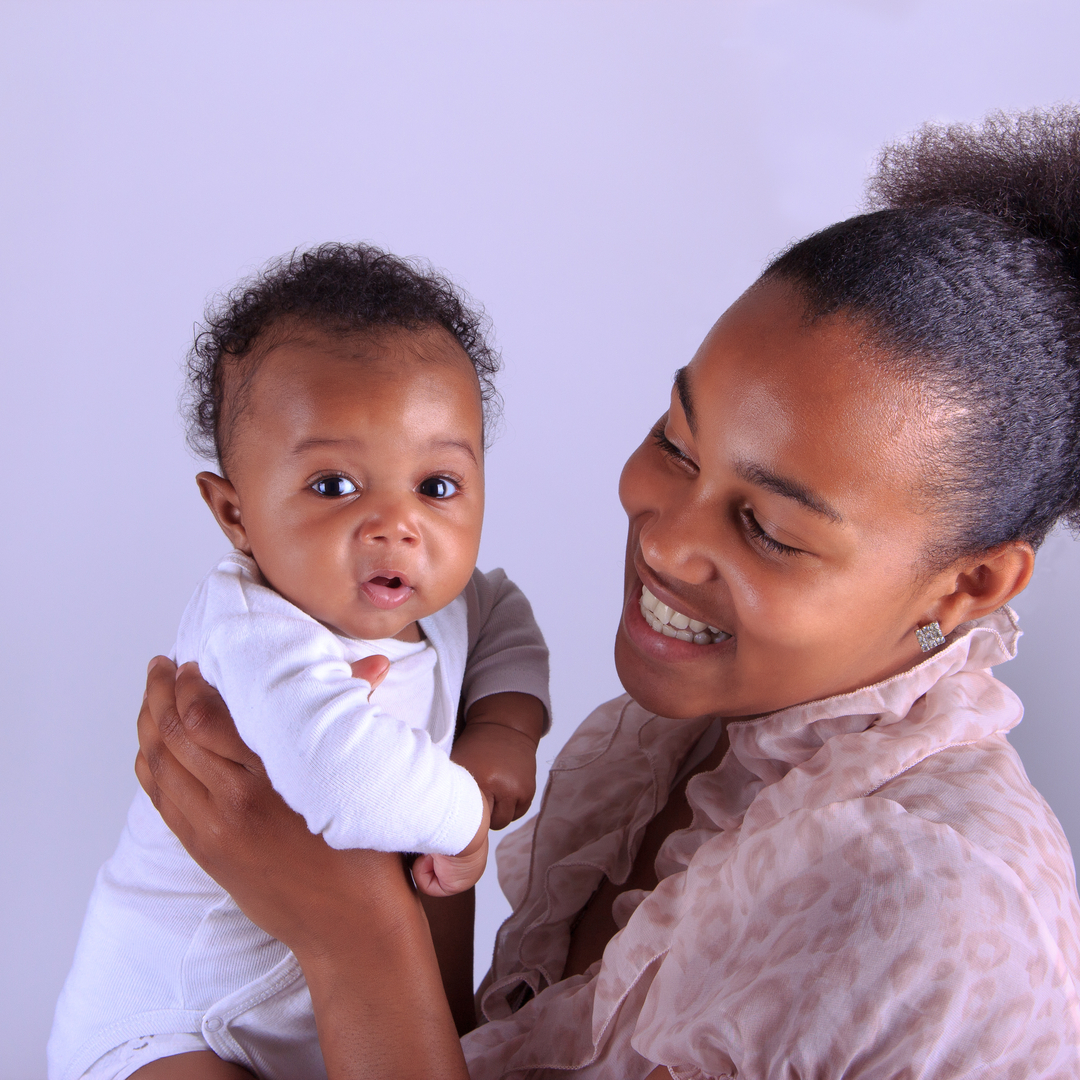 Black mother and baby